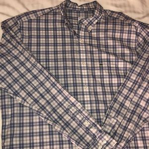 Plaid Lacoste button down shirt